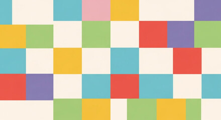 An abstract seamless geometric colorful pattern background with copy space