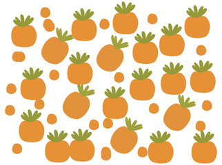 Seamless pattern featuring cute flat-style illustrations of tropical fruits like guava, strawberry, pear, and dragon fruit. Colorful and playful design in both light and dark backgrounds,888888