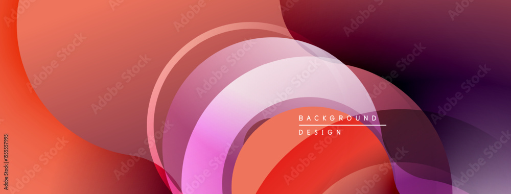 Aufkleber Abstract flowing shapes, vibrant colors create modern background. Gradient hues blend seamlessly, offering dynamic visual experience.