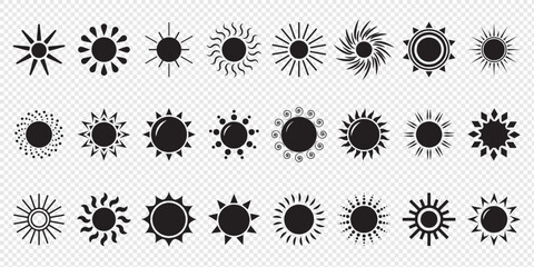 Sun icons collection. Sunshine vector sign. Vector illustration