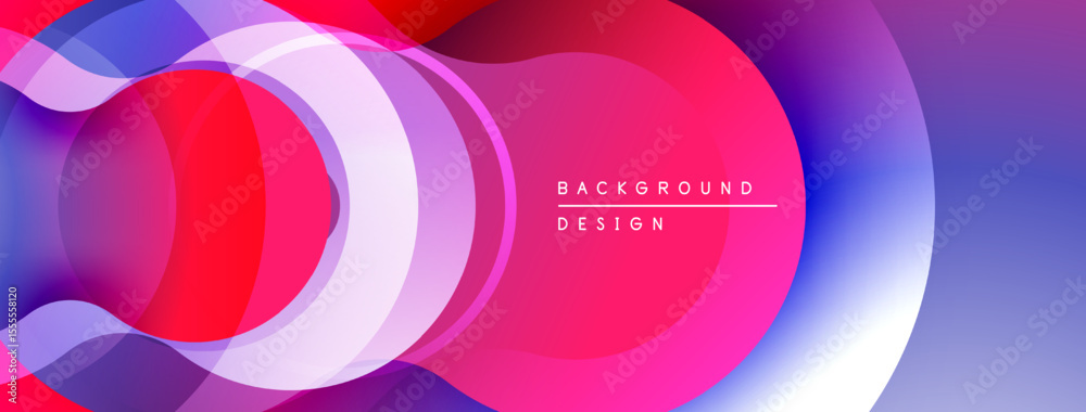Poster Abstract colorful waves, overlapping shapes create dynamic gradient background. Modern design, vibrant hues, smooth transitions.