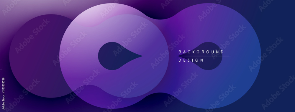Poster Abstract purple design features flowing shapes. Gradient colors create dynamic visual effect. Modern background suitable for various projects.