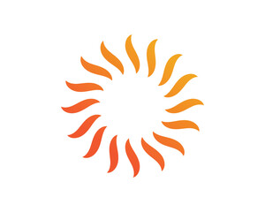 Sun logo and symbols star icon web Vector -