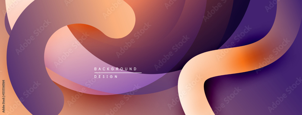 Poster Abstract fluid shapes, warm colors blend. Gradient design creates dynamic visual flow. Modern background texture.