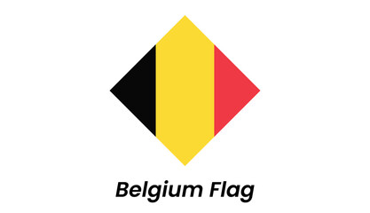 Fototapeta premium Belgium flag icon with vertical black, yellow, and red stripes in a clean flat style.