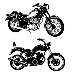 Obraz premium Motorcycle Rider Silhouette Set – Sport Bikes