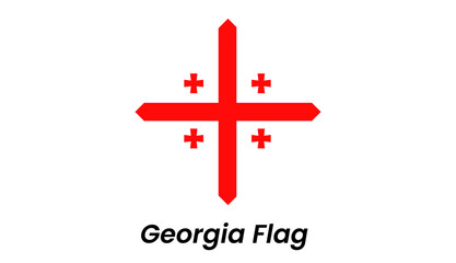 Georgia flag icon showing red crosses on white background in a clean flat vector style.
