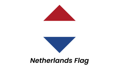Netherlands flag icon with horizontal red, white, and blue stripes in a clean vector layout.