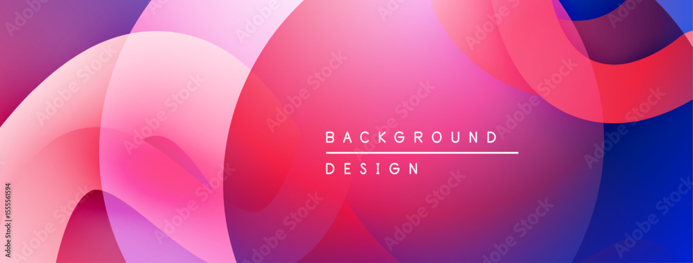 Aufkleber Abstract fluid shapes, vibrant colors blend. Modern design, smooth gradients create dynamic composition. Perfect backdrop.