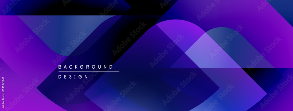 Poster Abstract purple design. Overlapping shapes create dynamic gradient effect. Modern background suitable for digital projects.