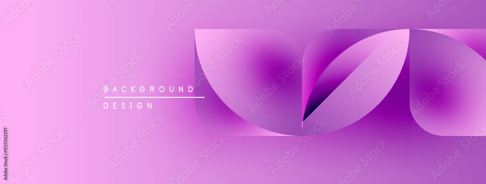 Aufkleber Abstract pink design features flowing shapes, gradients. Modern background with text elements, simple composition.