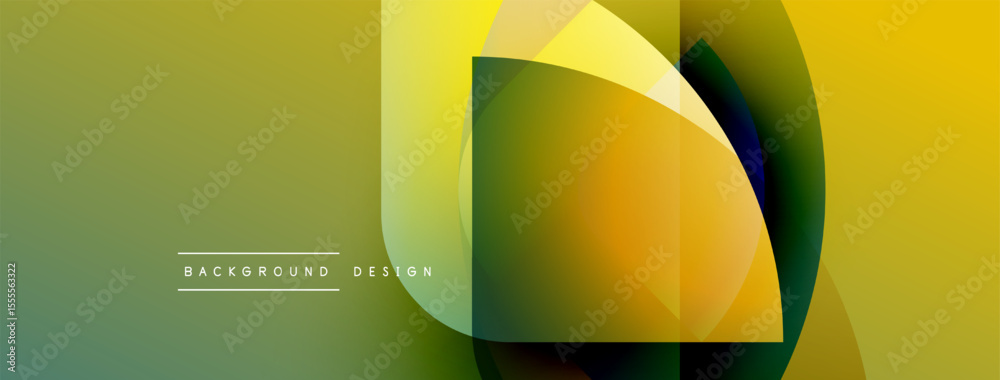 Poster abstract geometric design. overlapping shapes create vibrant color gradients. modern aesthetic, suit
