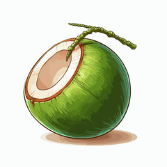 young coconut illustration 