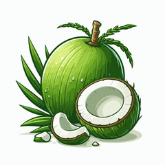young coconut illustration 