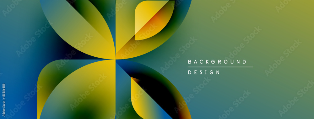Poster Abstract floral design. Gradient colors blend, creating dynamic visual effect. Modern, stylish background suitable for various projects.