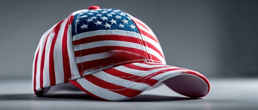 American flag baseball cap - Powered by Adobe