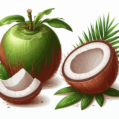 young coconut illustration 