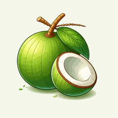young coconut illustration 