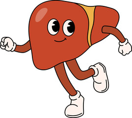 Playful Retro Liver Character

