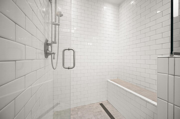 Modern Bathroom with White Subway Tile Walls &ndash; Fresh and Sleek
