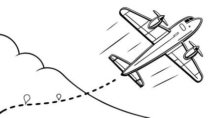 airplane dotted line