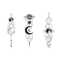 Naklejka premium Boho solar system Svg