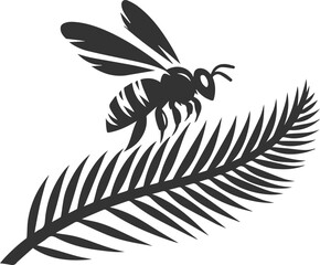 A bee insect black vector illustration silhouette drawing