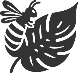 A bee insect black vector illustration silhouette drawing