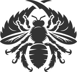 A bee insect black vector illustration silhouette drawing