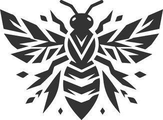 A bee insect black vector illustration silhouette drawing