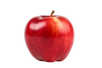Fresh red apple fruit isolated on transparent background