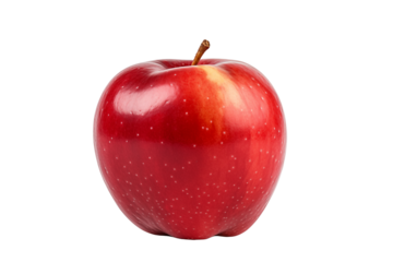 Fresh red apple fruit isolated on transparent background