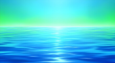 Obraz premium Abstract Colorful Water and Sky Horizon Background with Blue and Green Gradient