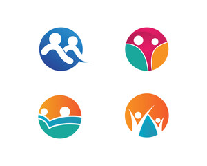 people care success health life logo template icons
