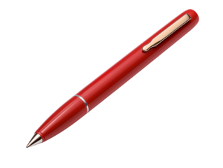 Realistic red pen isolated on transparent background