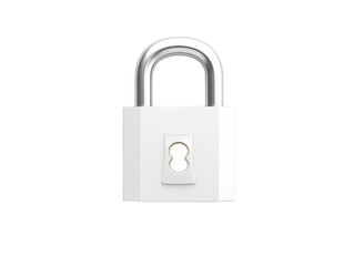 Naklejka premium 3D white padlock isolated on transparent background