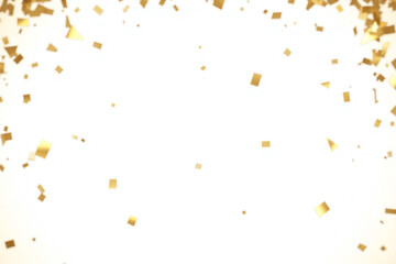 gold confetti on a white background