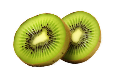 Kiwifruit slices isolated on transparent background