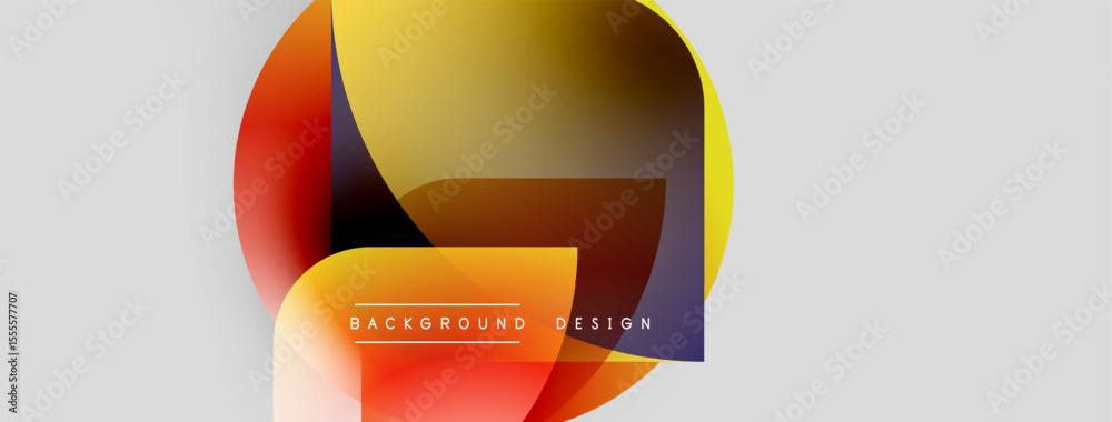 Aufkleber Abstract geometric shapes overlap, creating vibrant color gradients. Modern design element suitable for backgrounds, presentations.