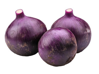 Fototapeta premium Fresh Organic Purple Onions Displayed on White Background, Ideal for Cooking, Healthy Ingredients, Natural Produce, Vegetarian Lifestyle, Culinary Use