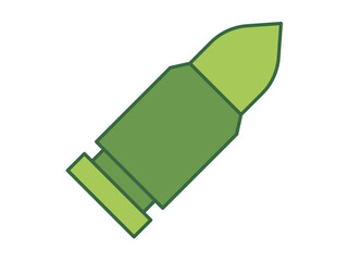 Bullet vector icon. Military illustration. War vector illustration symbol.