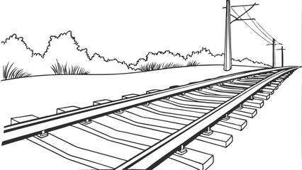 Railway vector, railroad isolated