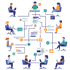 social network concept with info graph  made with generative AI