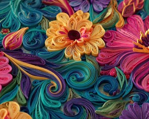 Crafted Colorful Paper Quilling Techniques Textured Layers