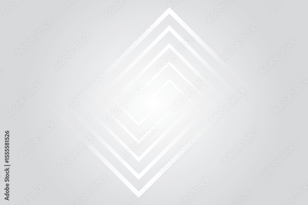 Poster abstract geometric pattern of concentric diamond shapes with a subtle gradient on a light gray backg