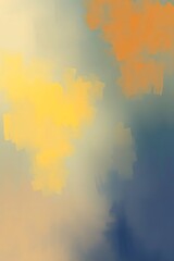 Fototapeta premium Ethereal strokes of ochre and blue, abstract painted canvas texture