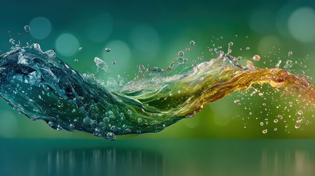 Abstract water splash, vibrant colors