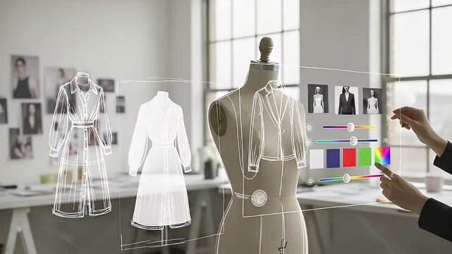 Hologram Interface Over Illustration for Digital Fashion Design Process