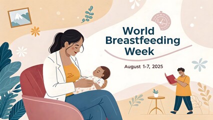 Mother breastfeeding baby during world breastfeeding week celebration august 1 7
