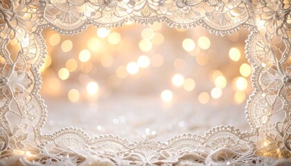 Delicate lace frame with warm bokeh